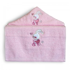 Σετ πετσέτες bebe 2τμχ με κέντημα - Bike Pink Πετσέτες Μπεμπέ