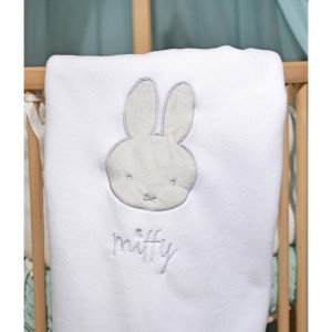Miffy Des. 55  Κουβέρτα Λίκνου Fleece με Γκρι κέντημα 80x100 Κουβέρτες