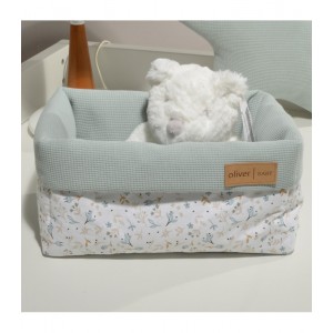 Oliver Baby Des.403 Καλάθι Αποθήκευσης Διπλής Όψης 25x15x13 ύψος  Μέντα Baby Oliver