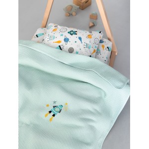 Κουβέρτα Πικέ Κούνιας Baby Blankets 100X150 CANDY AQUA Palamaiki Home