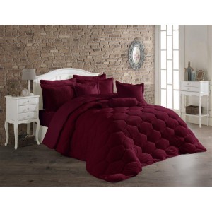 ΚΟΥΒΕΡΤΟΠΑΠΛΩΜΑ Γούνα-Fleece 680 gsm 1910 Bordeaux H08 220X240 Polyester Dimcol