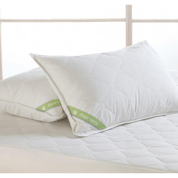 Αδιάβροχες μαξιλαροθήκες - Ζευγος Ζευγος Καλυμμα Μαξιλαριων 50X70 Vera White Comfort DORMIBENE ALOE VERA Προϊόντα Ύπνου