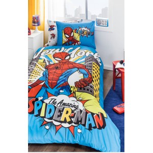 Σετ Παπλωματοθήκης Βαμβακερής Disney 3Τμχ 160X230 Spiderman New York 8697353525599 Disney