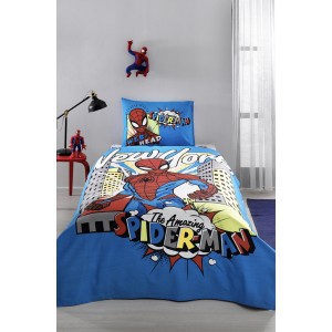 Σετ κουβέρτα πικέ Disney 3τμχ 160x230 Spiderman New York Disney