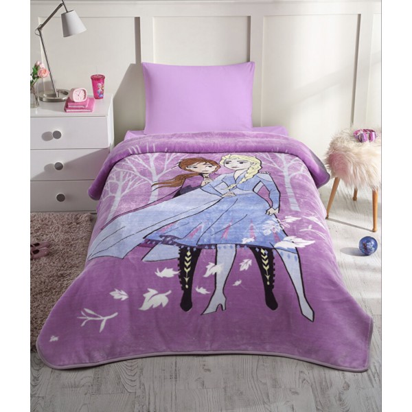 Κουβέρτα Disney velour 160x220 Frozen leaves Disney