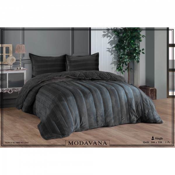 Κουβέρτες - Κουβέρτα fleece υπέρδιπλη 220x240 anthracite Modavana