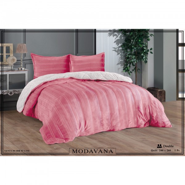 Κουβέρτες - Κουβέρτα fleece υπέρδιπλη 220x240 pink Modavana