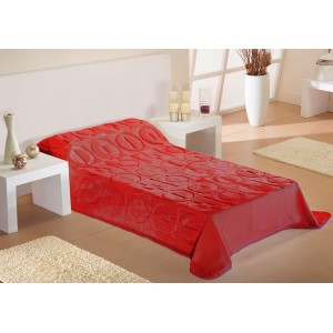 Κουβερτες - Βελουτέ κουβέρτα 160x220 κόκκινη DIMcol Κουβέρτες