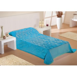 Κουβερτες - Βελουτέ κουβέρτα 160x220 Turquoise DIMcol Κουβέρτες