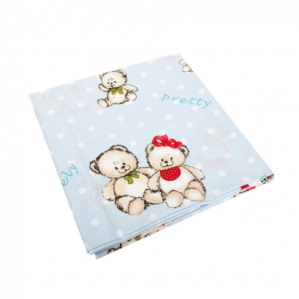DIMcol ΠΑΝΑ ΧΑΣΕΣ ΒΡΕΦ Cotton 100% 80X80 Two Lovely Bears 64 Blue Dimcol