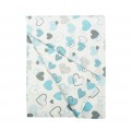 DIMcol ΠΑΝΑ ΧΑΣΕΣ ΒΡΕΦ Cotton 100% 80X80 Hearts 08 Blue Dimcol