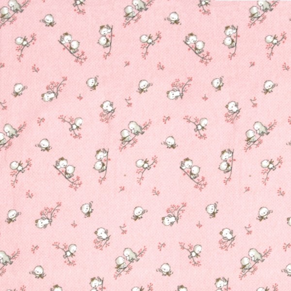 DIMcol ΠΑΝΑ ΦΑΝΕΛΛΑ ΒΡΕΦ Flannel Cotton 100% 80X80 Birds 15 Pink Dimcol