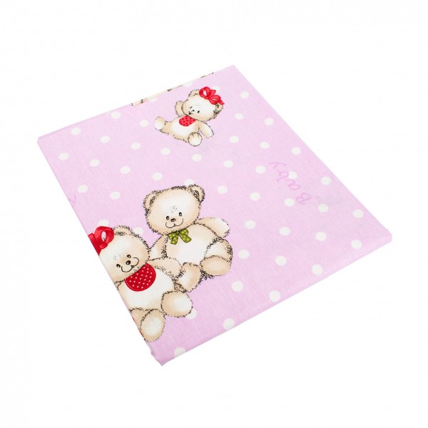 DIMcol ΠΑΠΛΩΜΑΤΟΘΗΚΗ ΕΜΠΡΙΜΕ ΒΡΕΦ Cotton 100% 120Χ160 Two Lovely Bears 65 Lila Dimcol