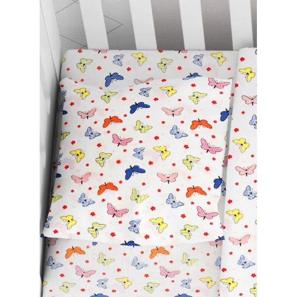 DIMcol ΜΑΞΙΛΑΡΟΘΗΚΗ ΕΜΠΡΙΜΕ ΒΡΕΦ Flannel Cotton 100% 35Χ45 Butterfly 49 Rotary Print Dimcol