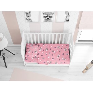 DIMcol ΚΑΤΩΣΕΝΤΟΝΟ ΜΕ ΛΑΣΤΙΧΟ ΒΡΕΦ Flannel Cotton 100% 0,70X1,40X0,15 Προβατάκι 05 Pink Dimcol