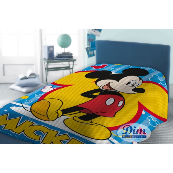 Mickey κουβέρτα πικέ 160x240 Disney DIMcol Digital Print Κουβέρτες